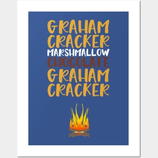 Smores Chocolate Marshmallow and Graham Crackers Posters and Art